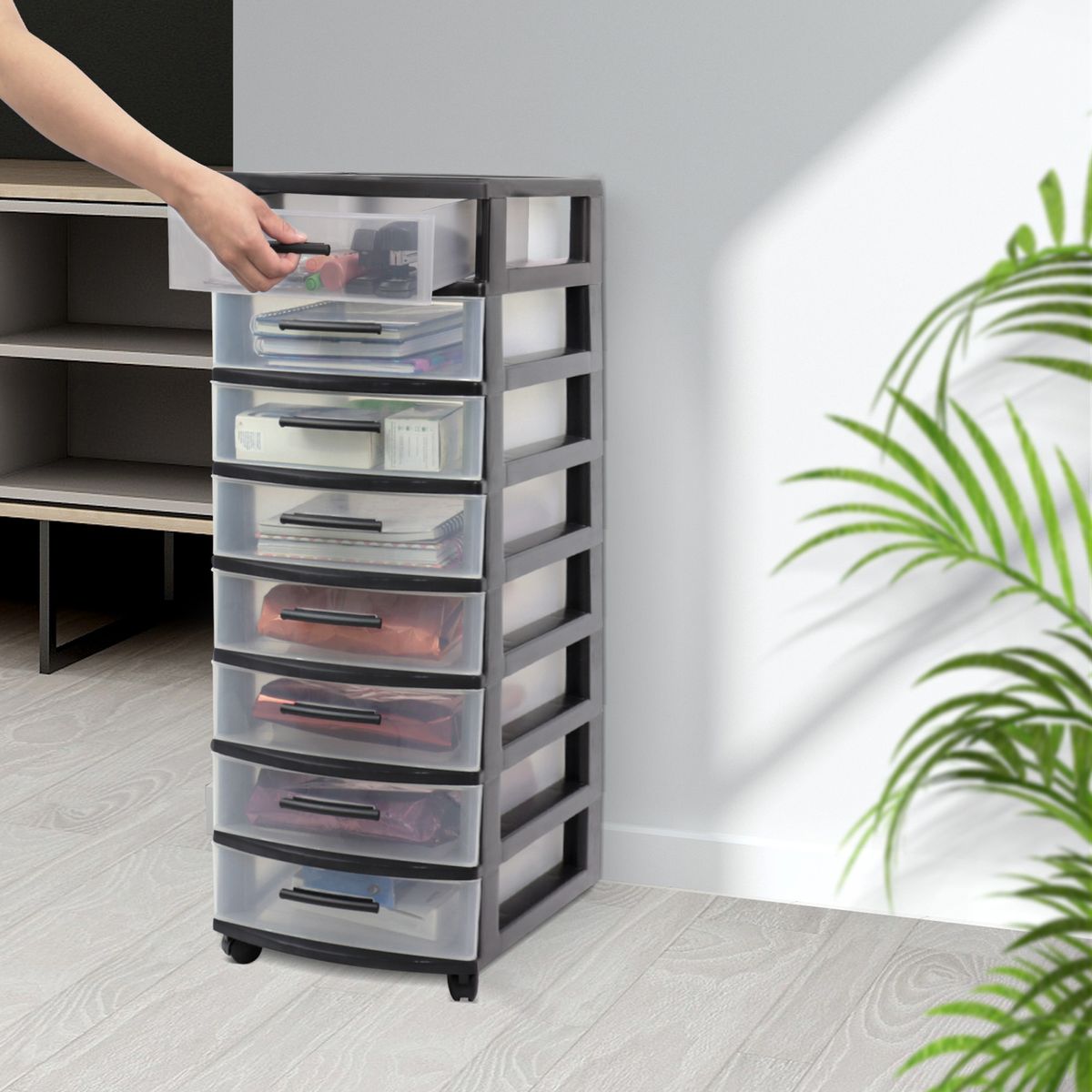 PLASTICOS MQ - Cajonero Organizador Modular 8 Niveles Marca Mq