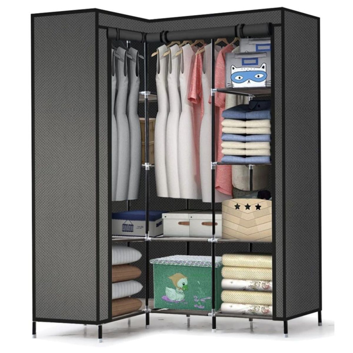 GENERICO - Closet Esquinero Organizador De Ropa 8 Estantes 88l88