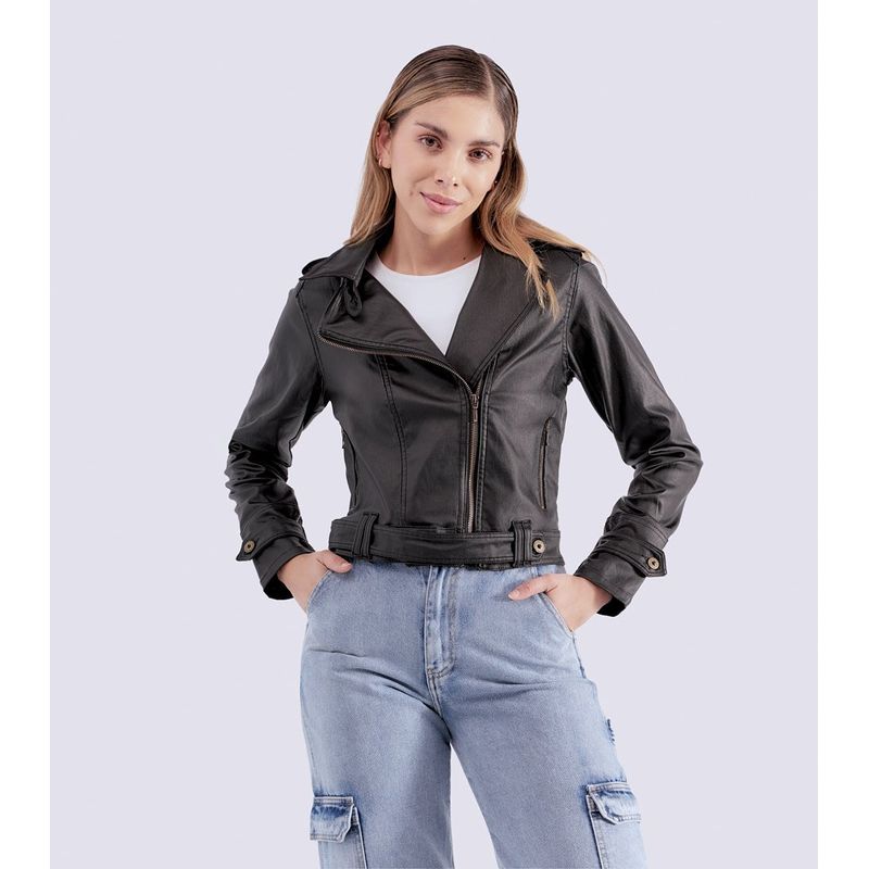 UNSER - Chaqueta Para Mujer Tipo Cuerina Unser