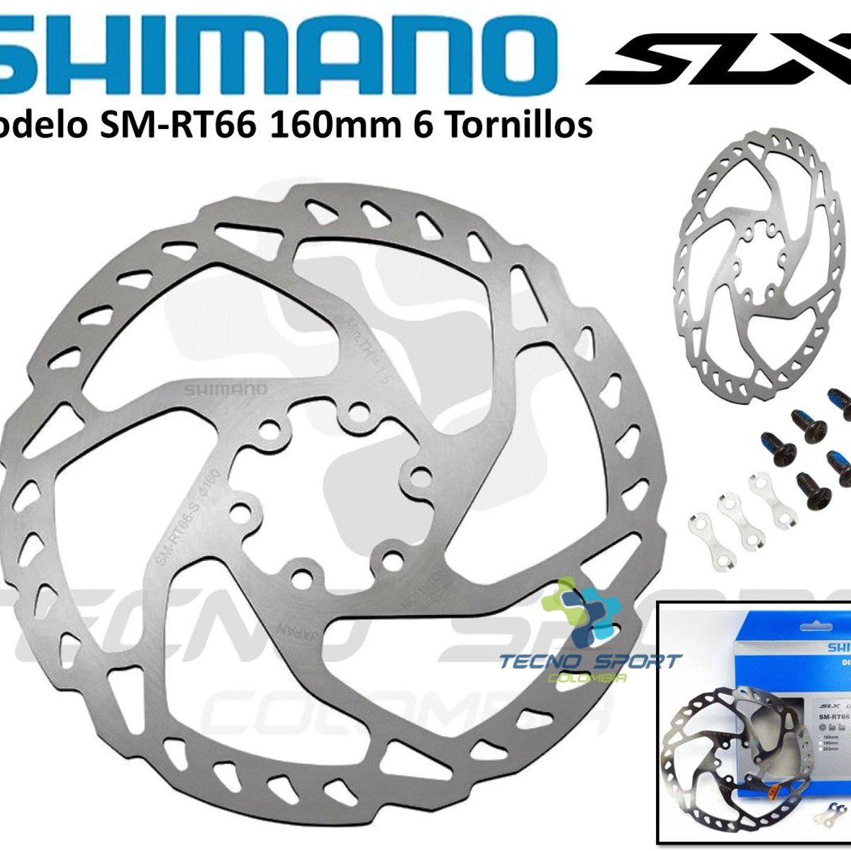 SHIMANO - Rotor Shimano Slx Rt66 Freno Disco 160mm 6 Tornillos