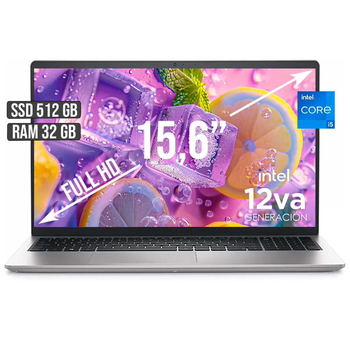 DELL - Portátil Dell 15.6” FHD Intel Core i5 13ª Gen 32GB RAM 512GB SSD Plata