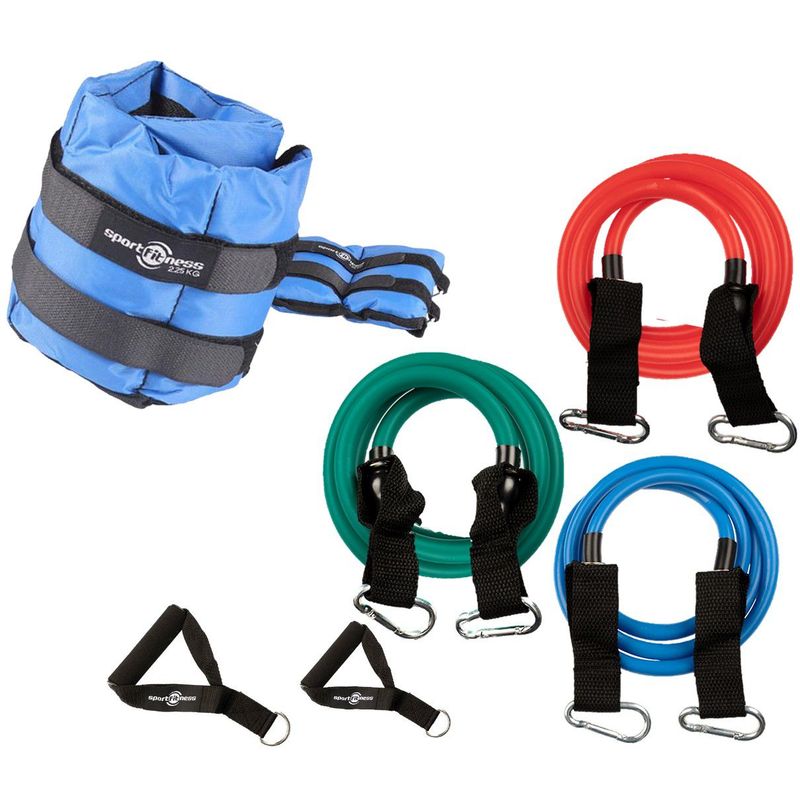 SPORTFITNESS - Pesas Tobilleras  Kit Bandas Elásticas Tubulares Sportfitnes