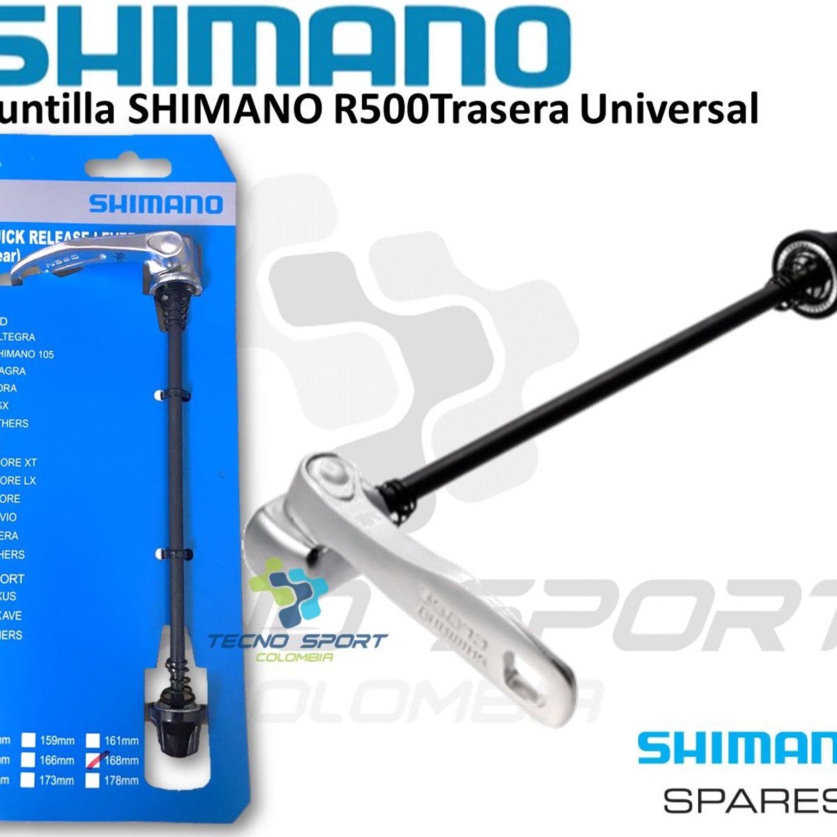 SHIMANO - Puntilla Manzanas Trasera Shimano Bicicleta Mtb Ruta 168mm