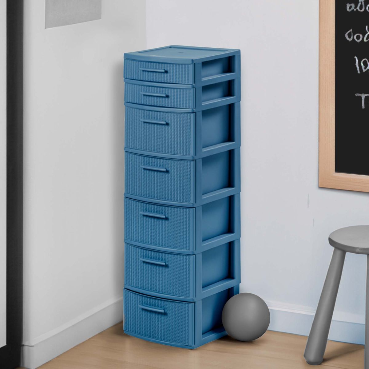 PLASTICOS MQ - Cajonero Organizador Modular 7 Niveles Tipo Crochet Marca Mq