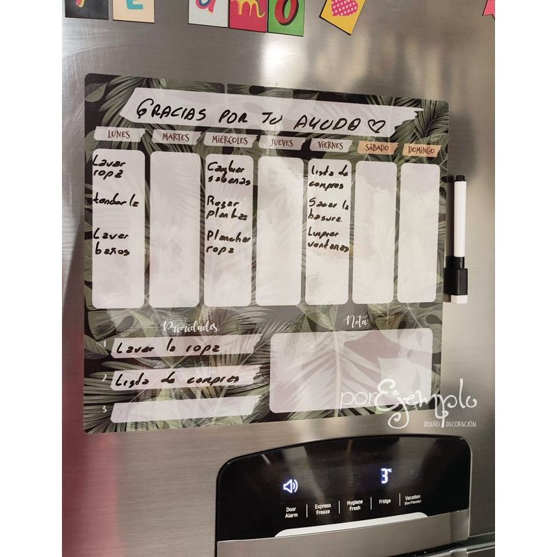 GENERICO - Tablero Diario Imantado  Por Ejemplo Tropical