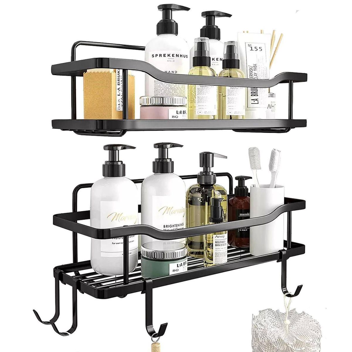 ONE PIXEL - Organizador de Ducha Repisa Baño Adhesivo Set 2 Inoxidable