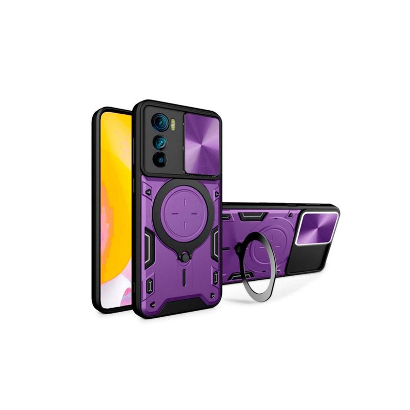 GENERICO - Funda Prot Camara Con Soporte Compatible Moto Edge 30 Violeta