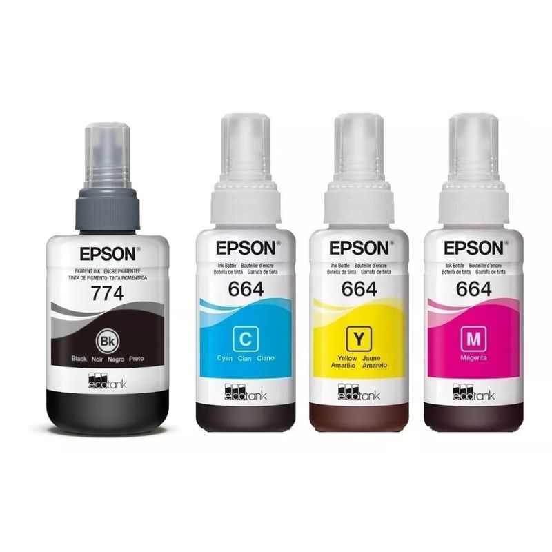 EPSON - Tintas 774 Epson para impresoras L655 L656 Kit X 4
