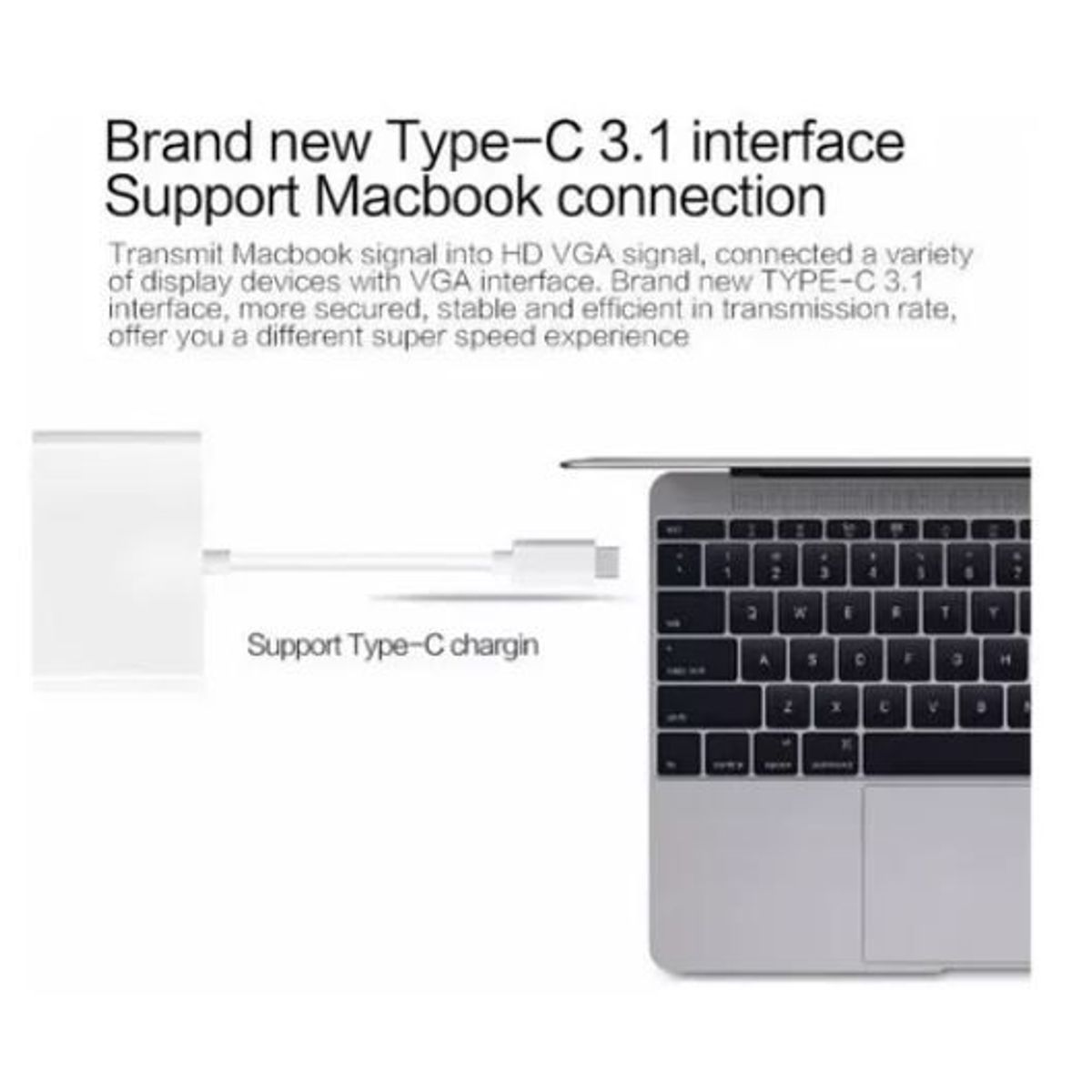 SHEN HUANG - Adaptador Convertidor Tipo C A Vga  Usb  Usb C