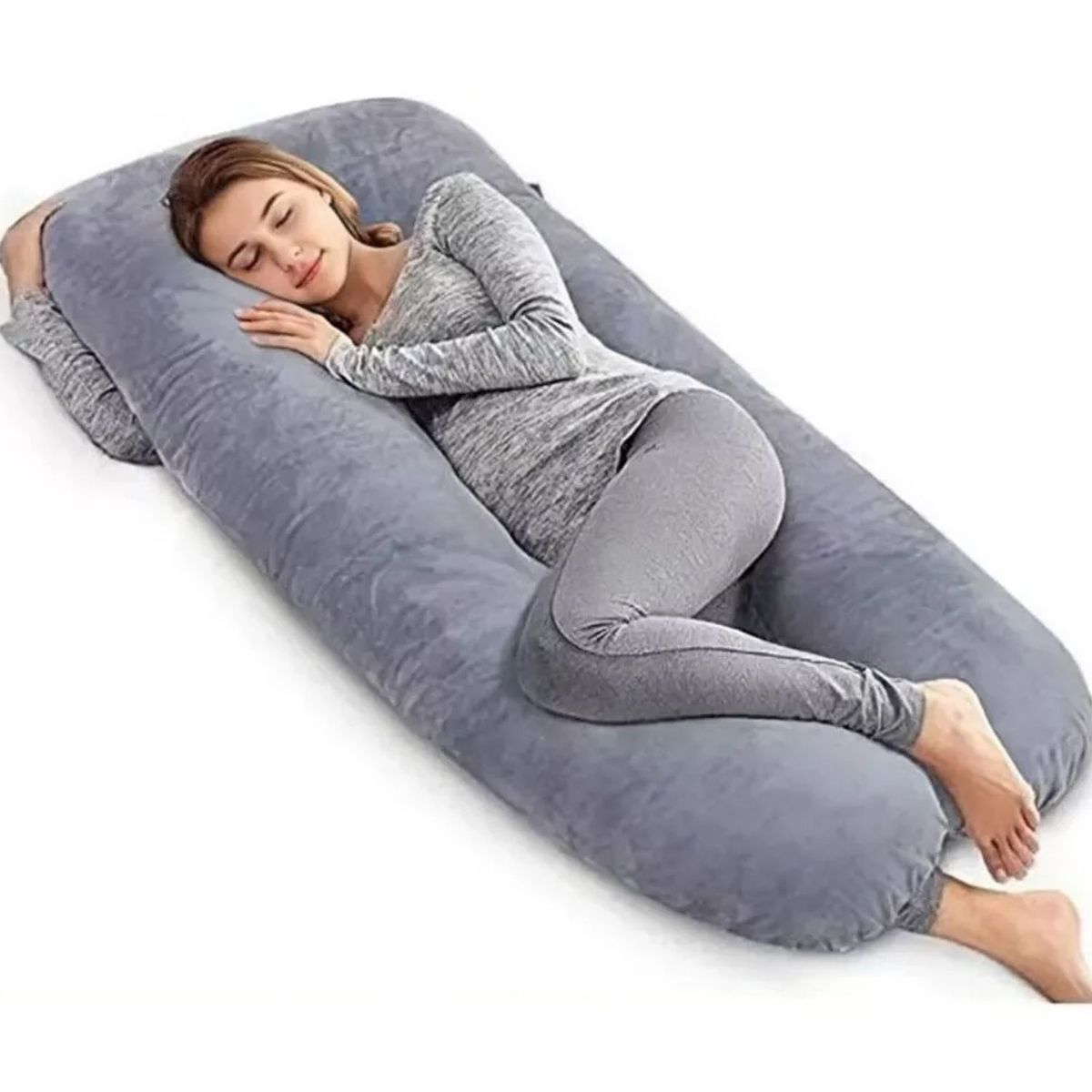 ONE PIXEL - Almohada Embarazo Cuerpo Entero Antidolores Tela Peluche Forro Interno