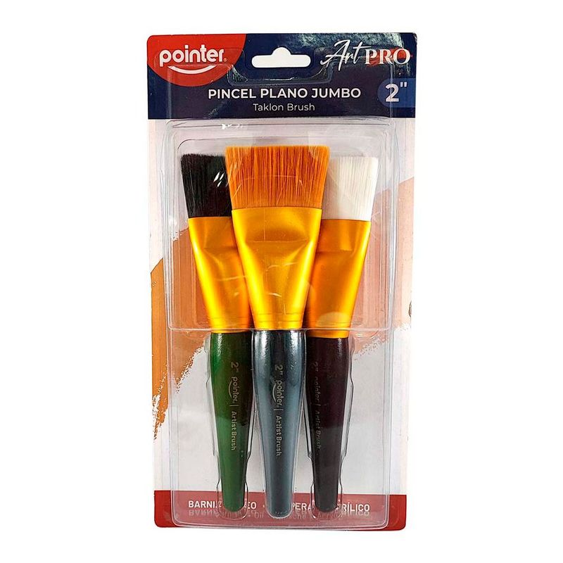 POINTER - Brochas Jumbo Pointer Cerda Sintética Mango Madera Set X3