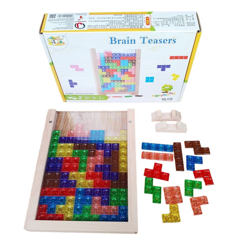 GENERICO - Juego Tangram Tetris De Mesa Real Fichas Colores  Tablero