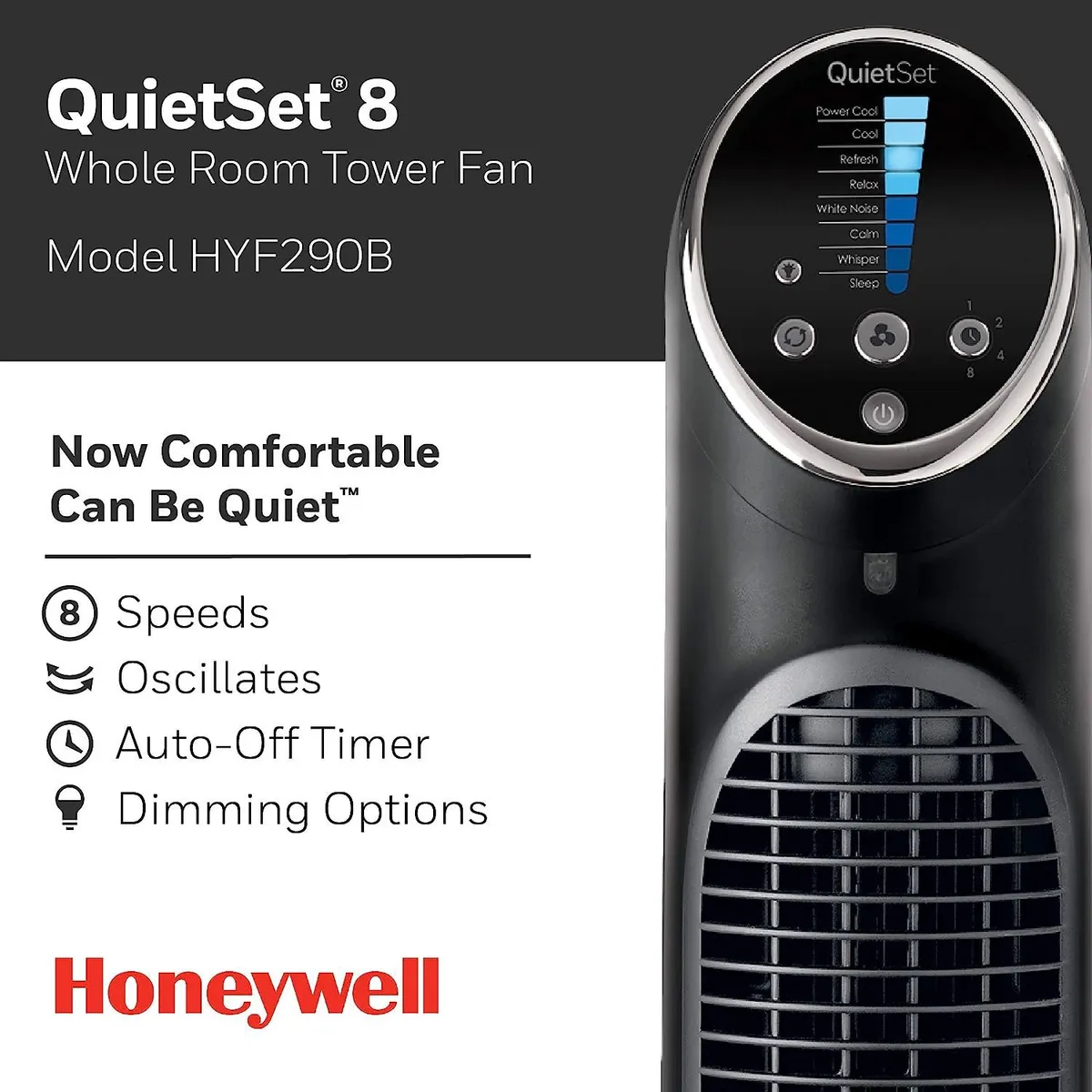 HONEYWELL - Ventilador de Torre UltraSilencioso a Control Remoto Honeywell 101 cm