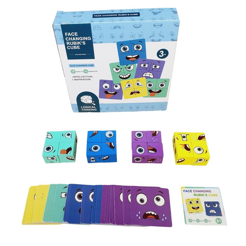 GENERICO - Juego Face Changing Rubiks Cube Caras Cubos Color  Tarjeta