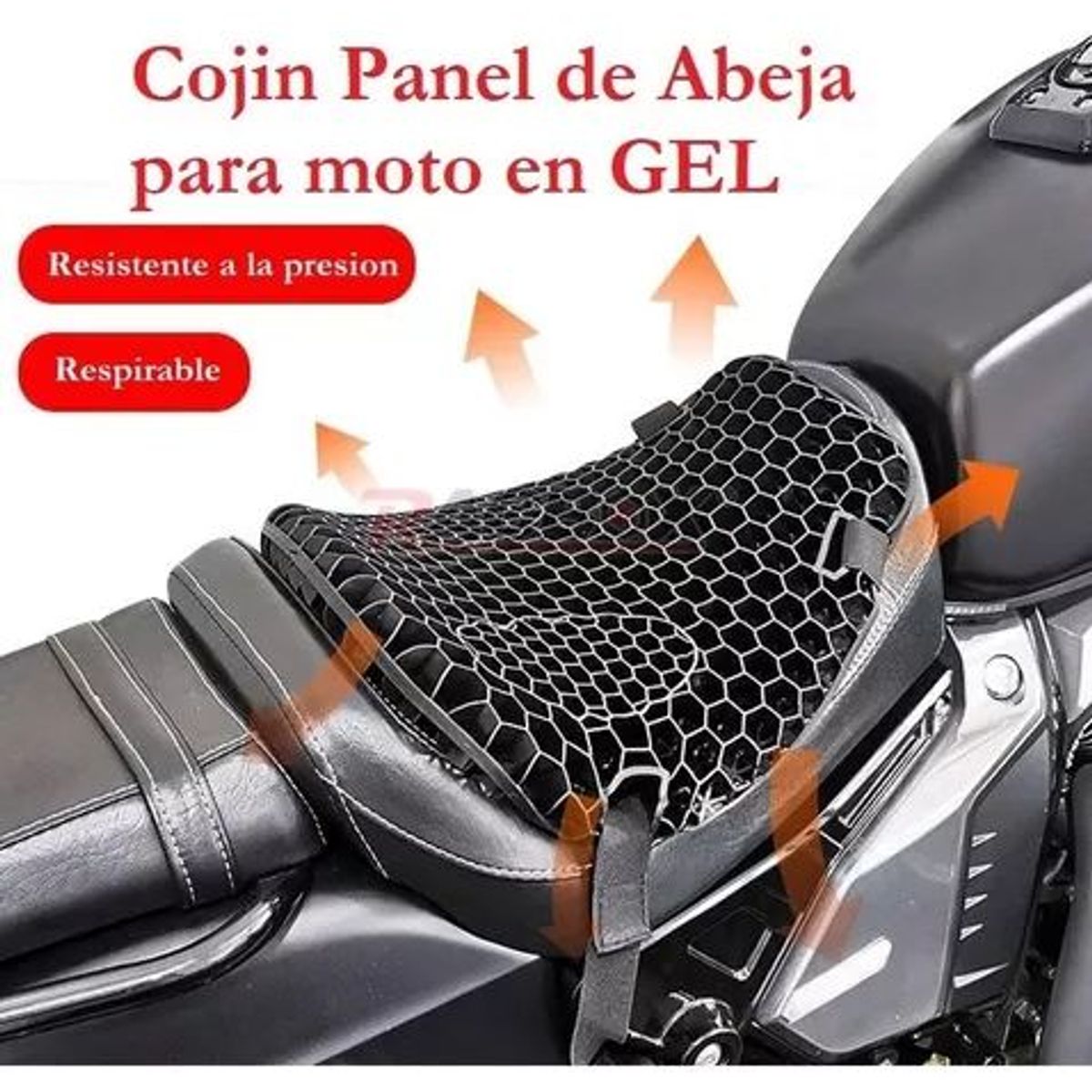 GENERICO - Cojín En Silicona Asiento Moto Rutas Largas
