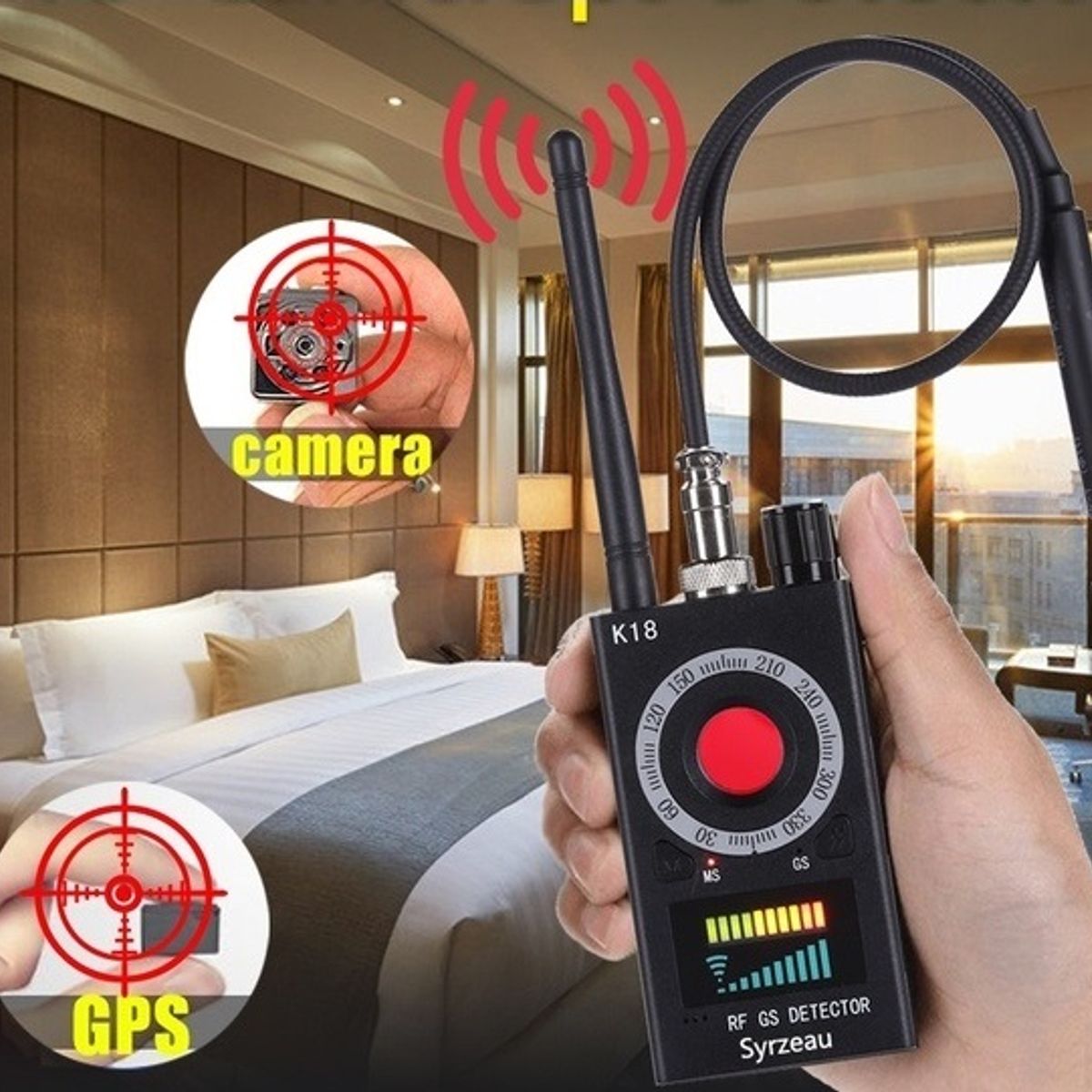 GENERICO - DETECTOR DE GPS CAMARAS MICROFONOS MOD K18