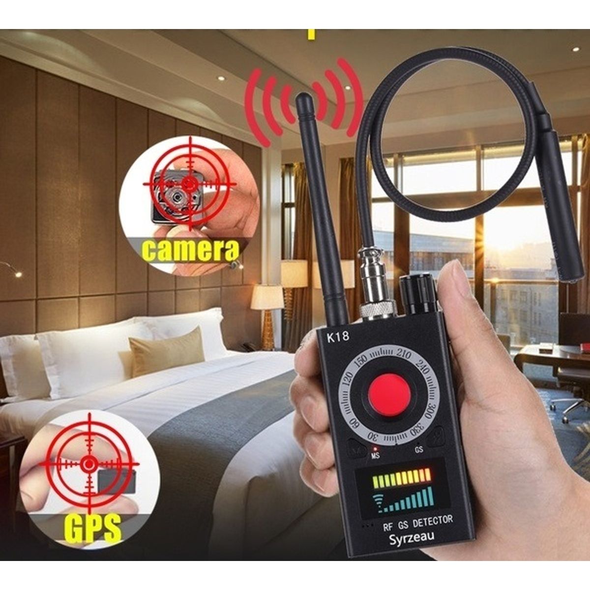 GENERICO - DETECTOR DE GPS CAMARAS MICROFONOS MOD K18