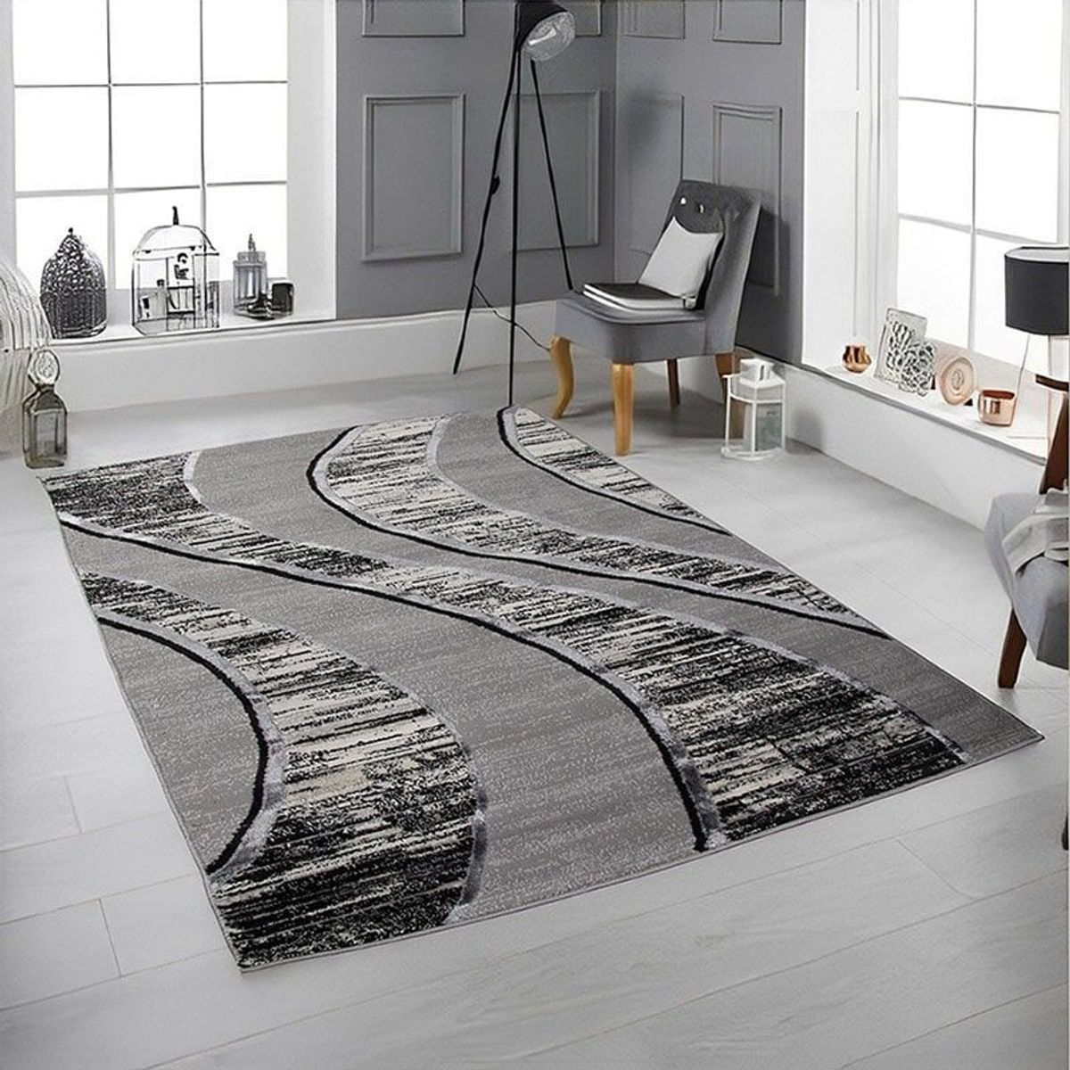 MITAPETE COM - Alfombra Tapete Turquia Gris 120 X 170cms