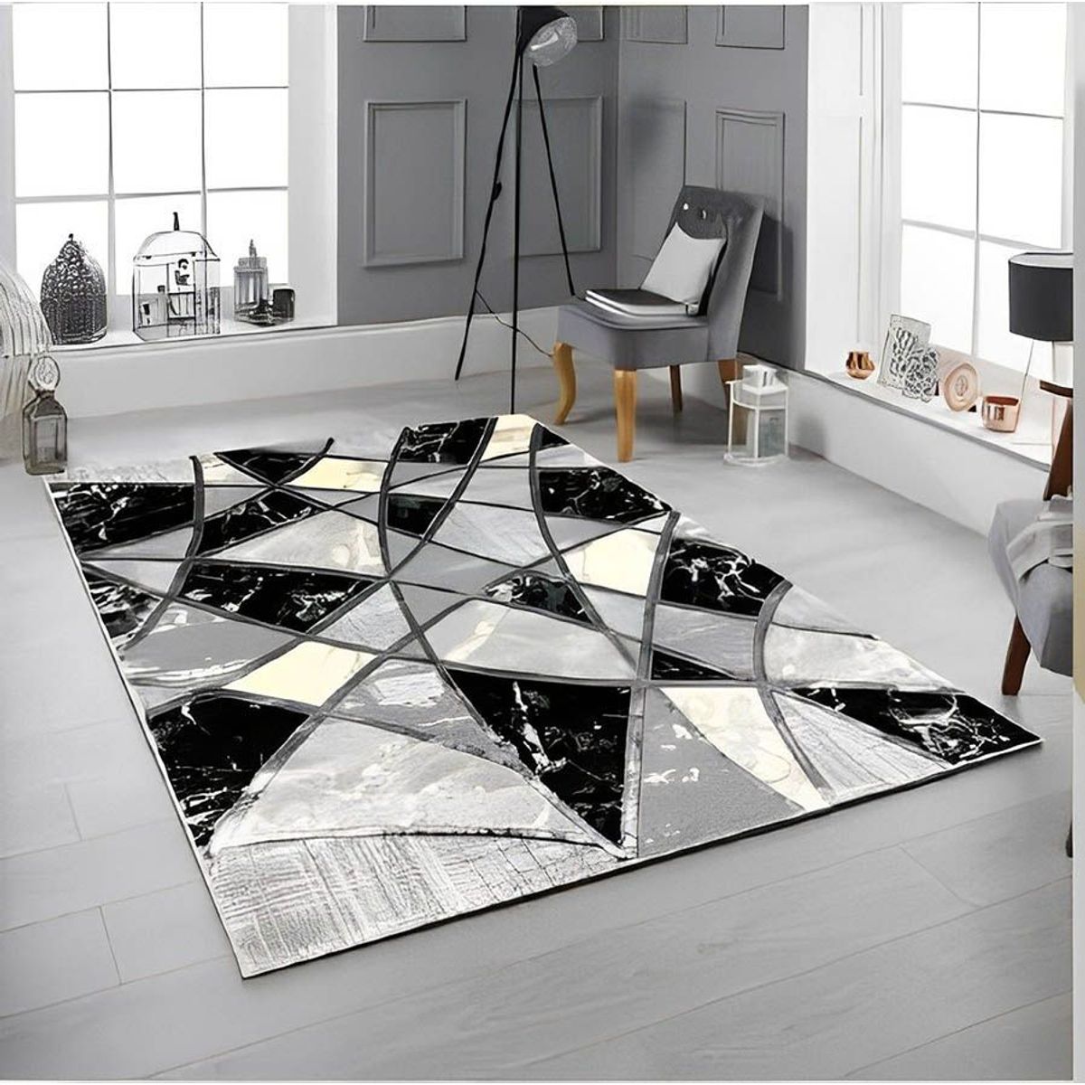 MITAPETE COM - Alfombra Tapete Turquia Gris 120 X 170cms