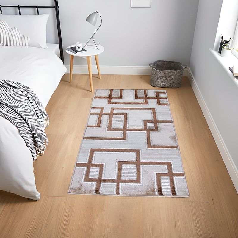 MITAPETE COM - Alfombra Tapete Pie de Cama Turquia Café 60 X 110cms