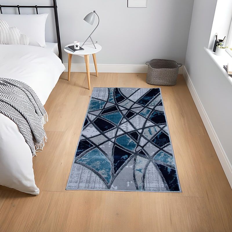 MITAPETE COM - Alfombra Tapete Pie de Cama Turquia Azul 60 X 110cms
