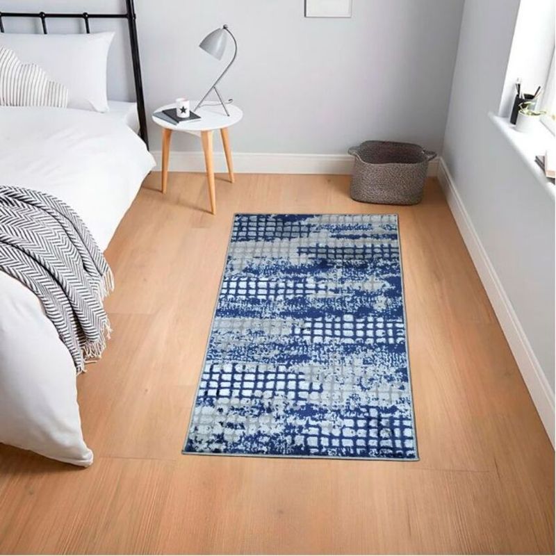 MITAPETE COM - Alfombra Tapete Pie de Cama Turquia Azul 60 X 110cms
