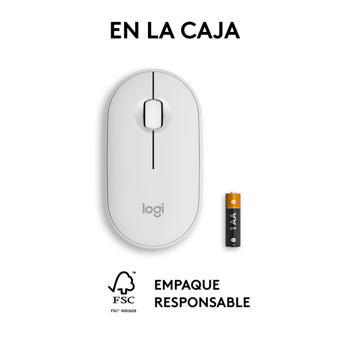 LOGITECH - Mouse Bluetooth Multidispositivo Logitech Pebble 2 M350s, Blanco