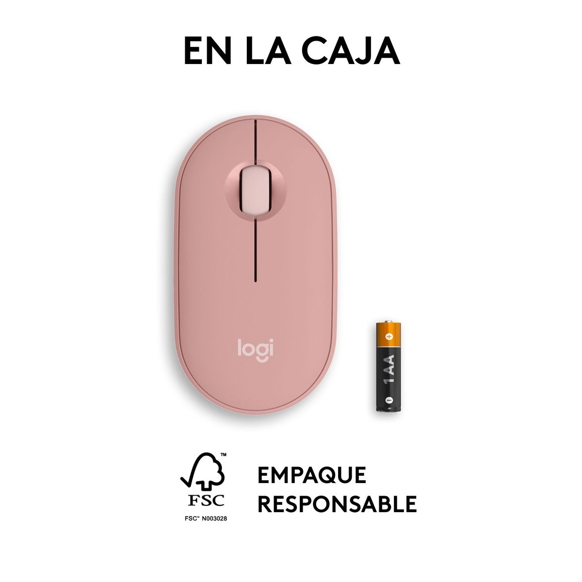 LOGITECH - Mouse Bluetooth Multidispositivo Logitech Pebble 2 M350s, Rosado