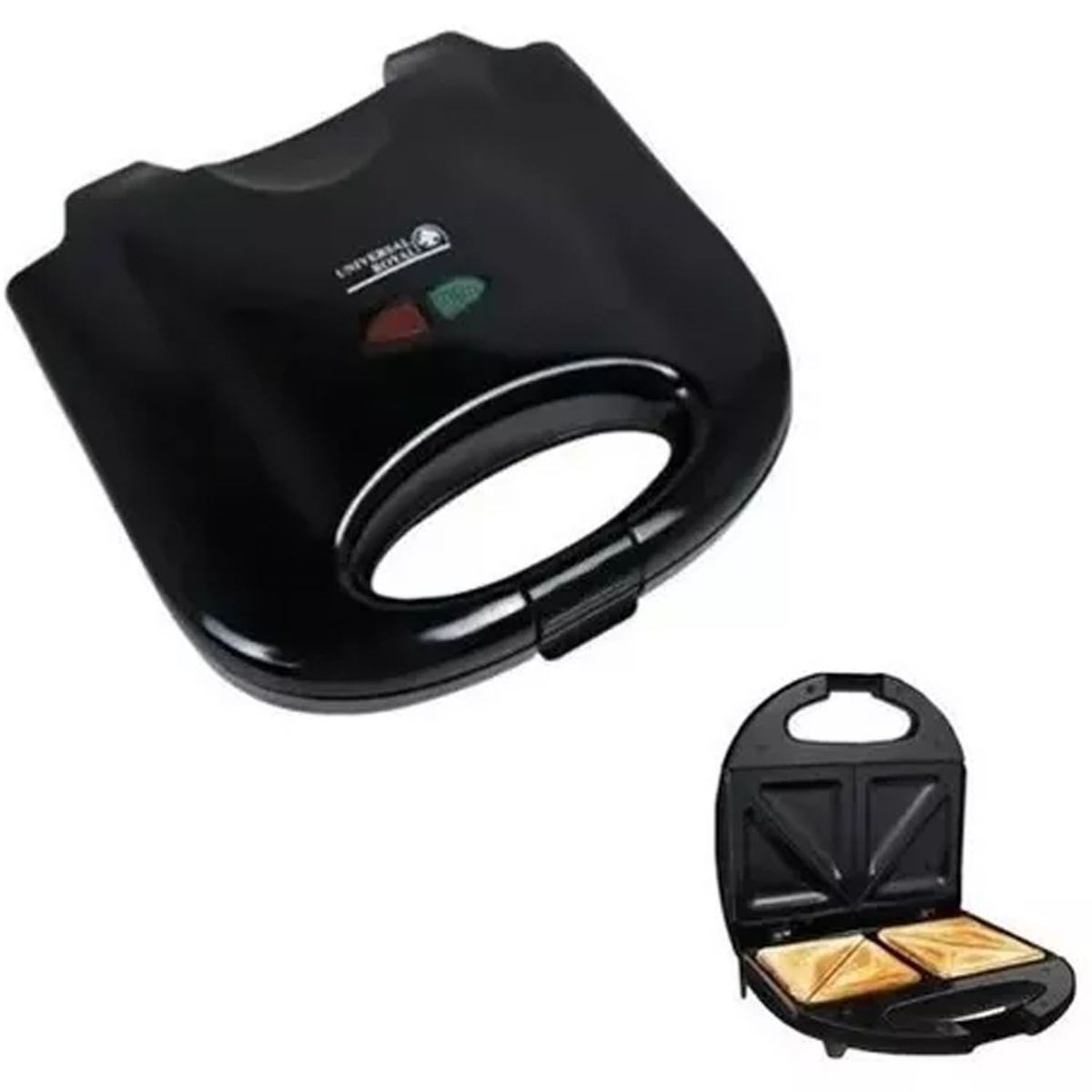 ONE PIXEL - Sandwichera Universal Royal 2 Puestos Portatil Negra