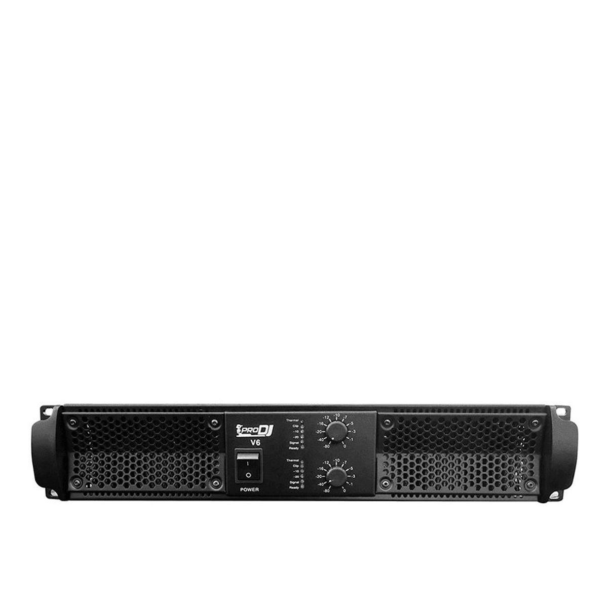 PRO DJ - Amplificador de potencia V6 de 2 canales 1800W (4oh)  Negro