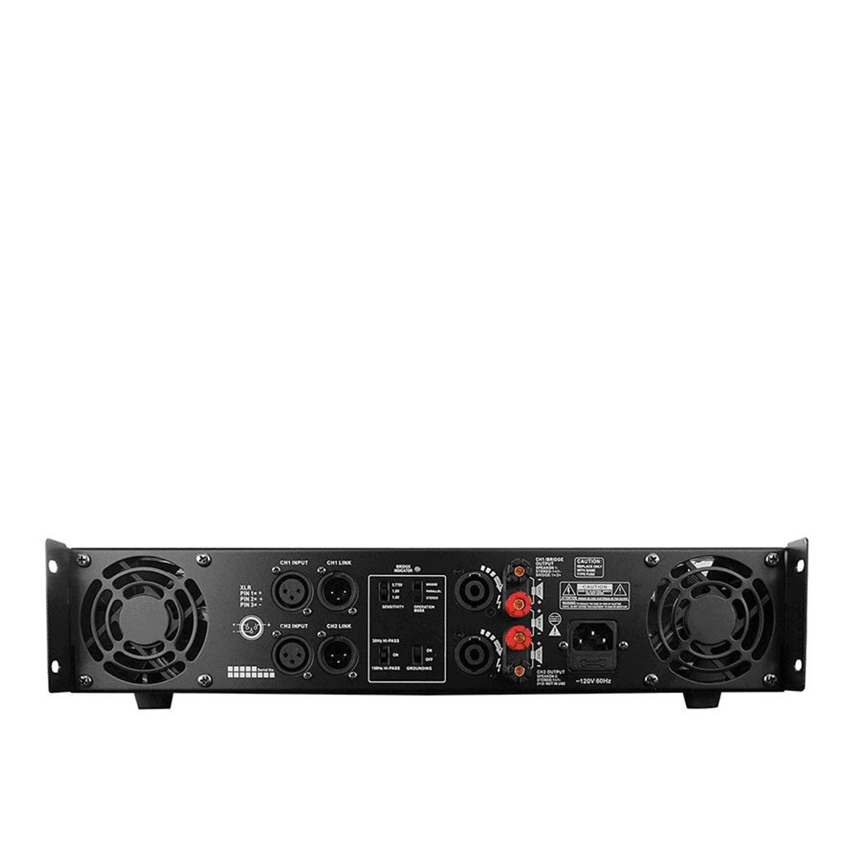 PRO DJ - Amplificador de potencia V6 de 2 canales 1800W (4oh)  Negro