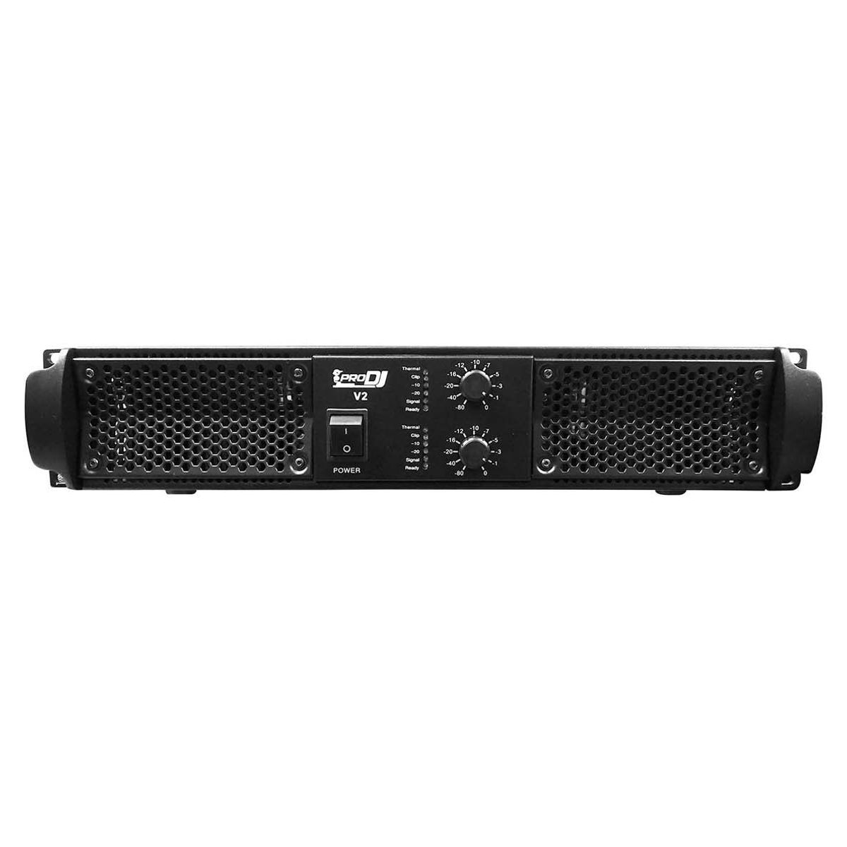 PRO DJ - Amplificador de potencia V2 de 2 canales 750W (4oh)  Negro