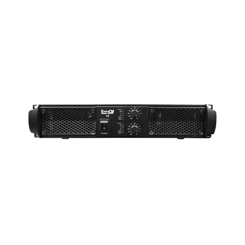 PRO DJ - Amplificador de potencia V2 de 2 canales 750W (4oh)  Negro