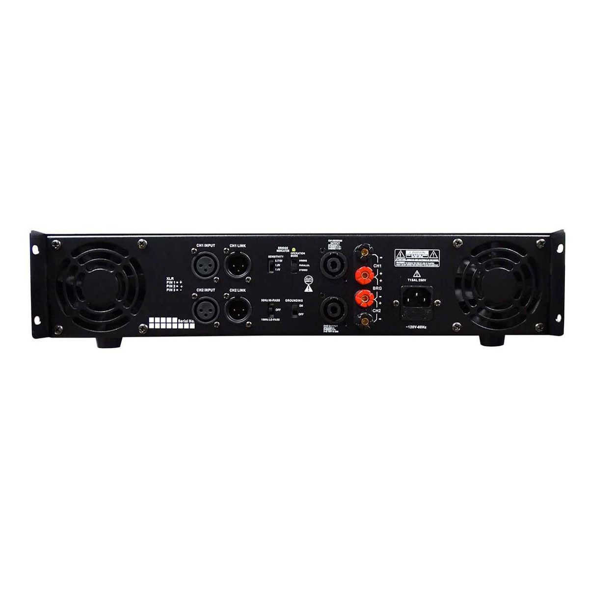PRO DJ - Amplificador de potencia V2 de 2 canales 750W (4oh)  Negro