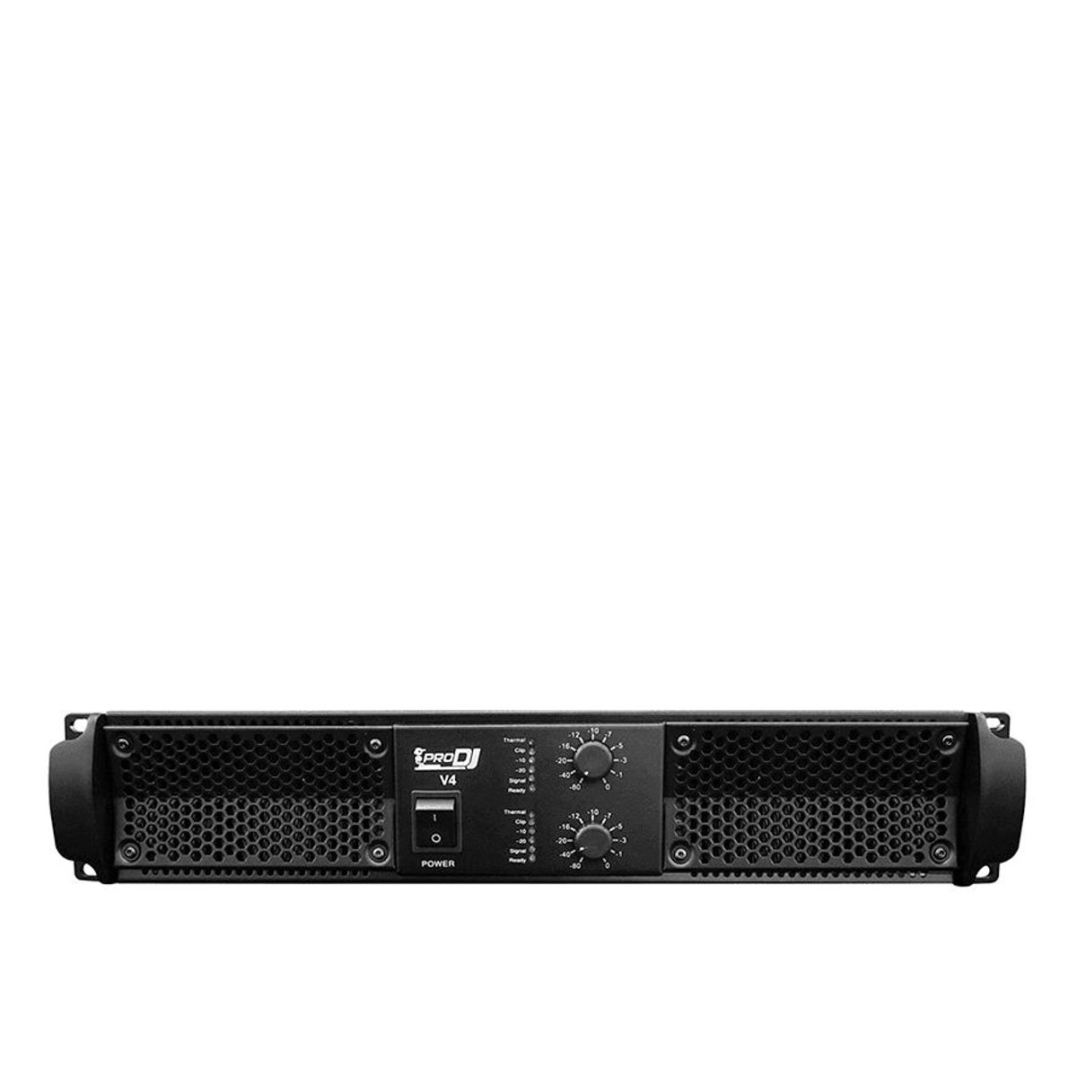 PRO DJ - Amplificador de potencia V4 de 2 canales 1200W (4oh)  Negro