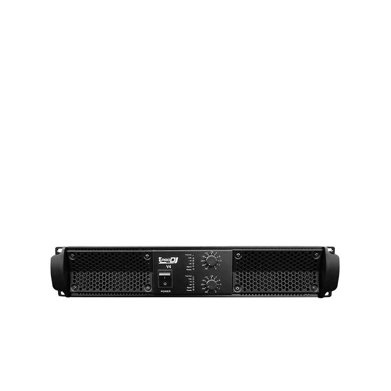 PRO DJ - Amplificador de potencia V4 de 2 canales 1200W (4oh)  Negro