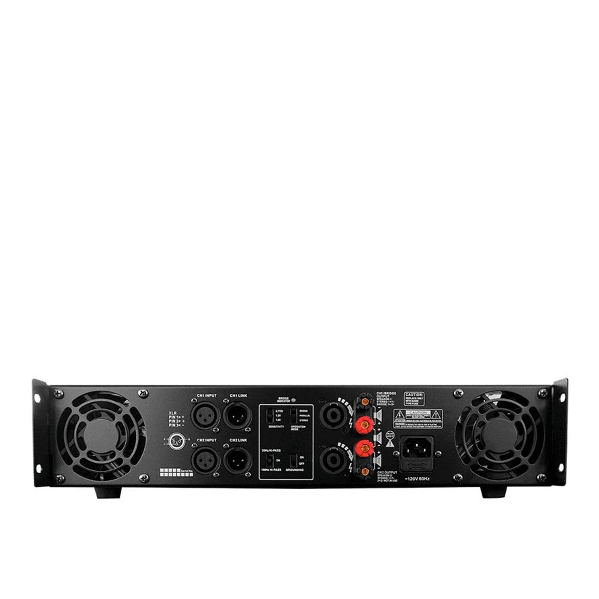 PRO DJ - Amplificador de potencia V4 de 2 canales 1200W (4oh)  Negro