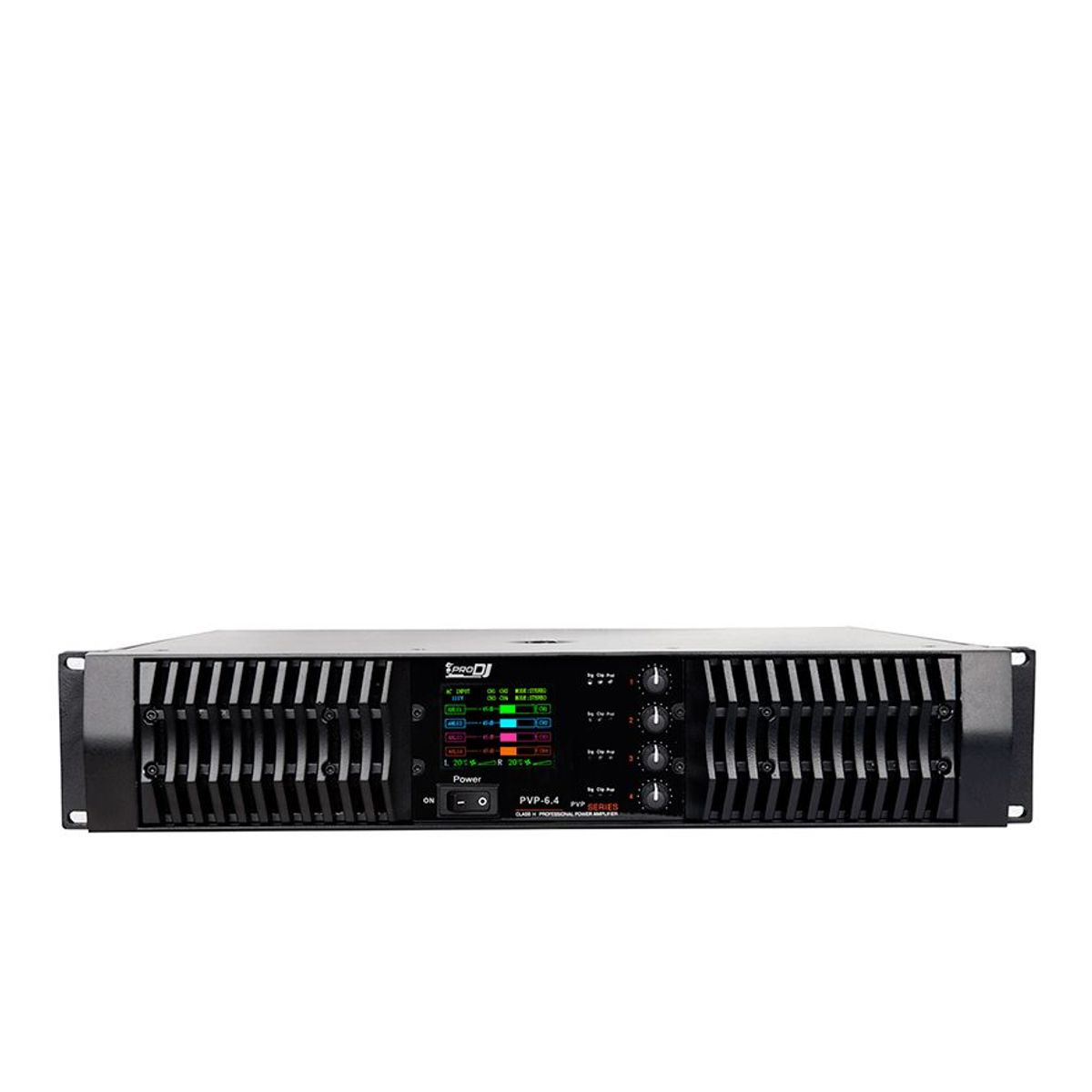PRO DJ - Amplificador de potencia PVP 6.4 de 4 canales 3600W con pantalla (4oh)