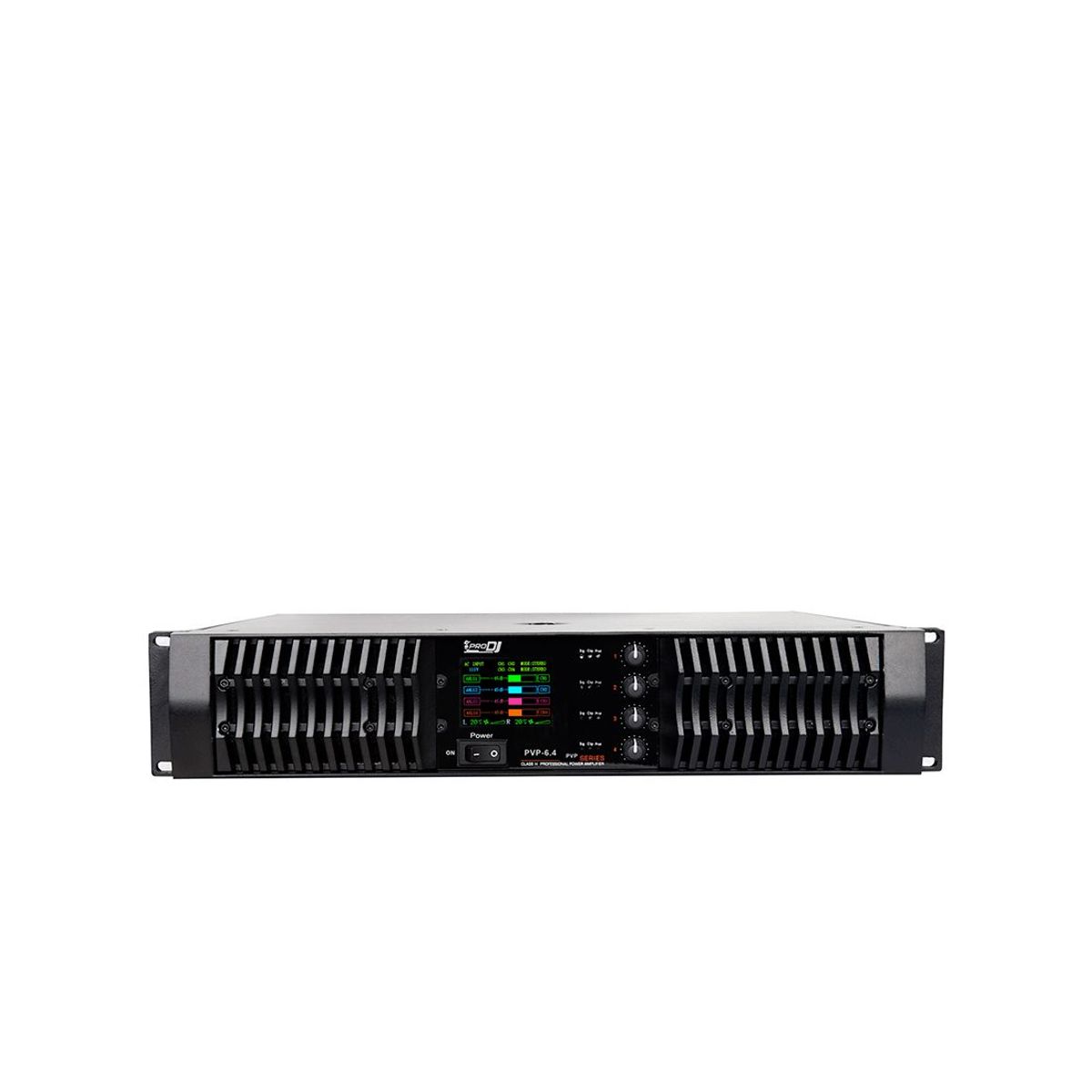 PRO DJ - Amplificador de potencia PVP 6.4 de 4 canales 3600W con pantalla (4oh)