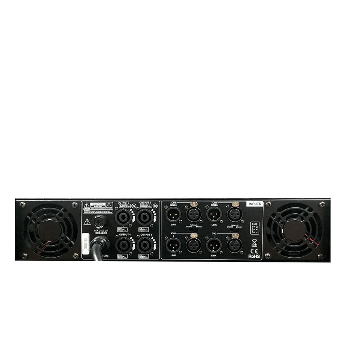 PRO DJ - Amplificador de potencia PVP 6.4 de 4 canales 3600W con pantalla (4oh)