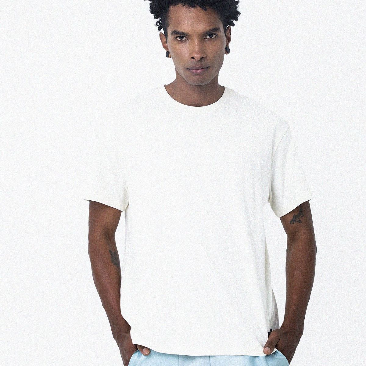 BELIFE - Camiseta Blanca Con Estampado En Espalda Para Hombre Belife