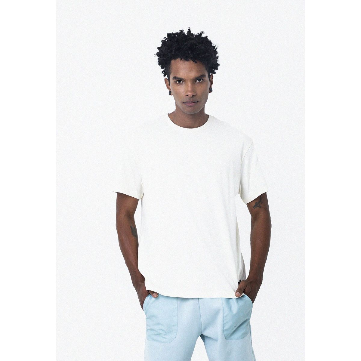 BELIFE - Camiseta Blanca Con Estampado En Espalda Para Hombre Belife