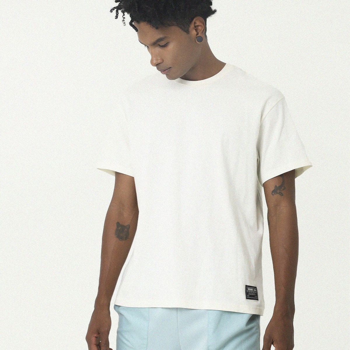 BELIFE - Camiseta Blanca Con Estampado En Espalda Para Hombre Belife