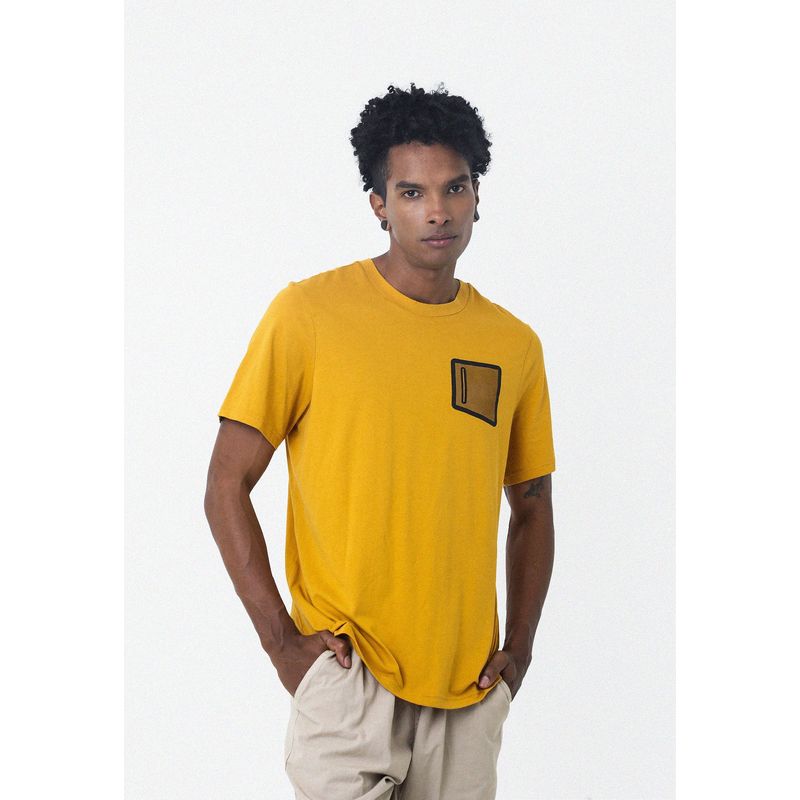 BELIFE - Camiseta Amarilla Con Estampado En Espalda Para Hombre Belife.-