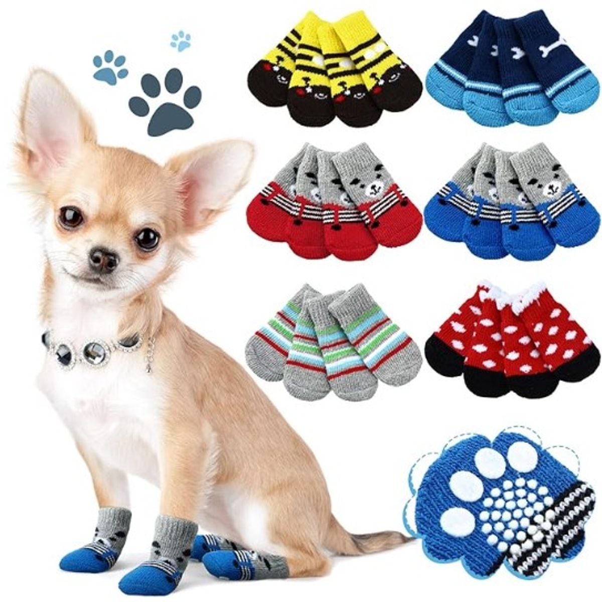 GENERICO - Medias Calcetines Zapatos Antideslizante Para Perros Y Gatos