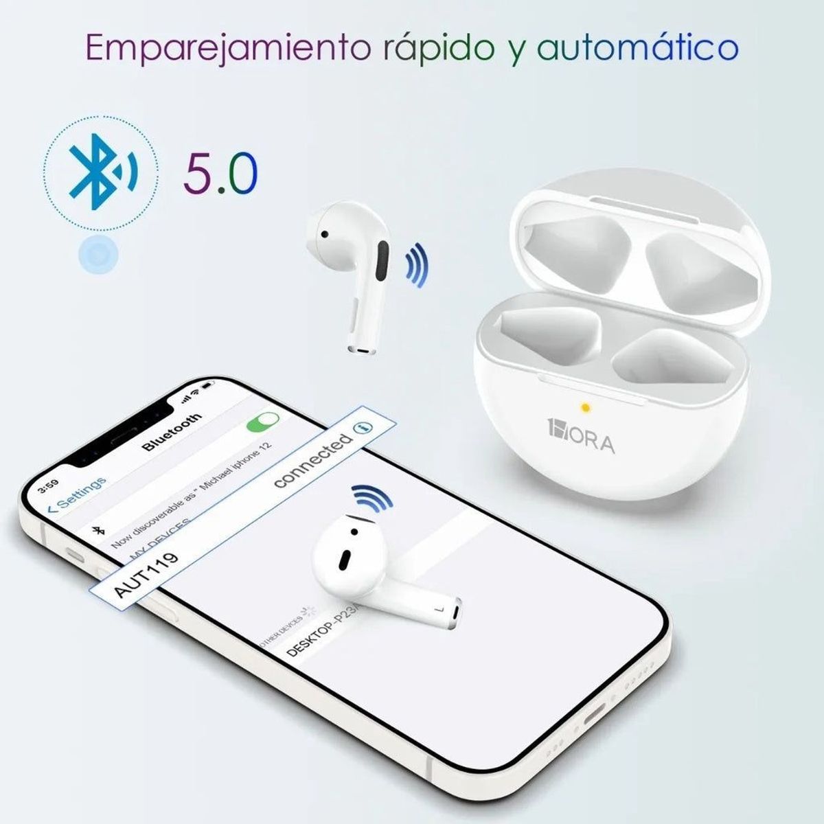 1 HORA - Auriculares 1Hora Inalambricos In-Ear Bluetooth TWS AUT119