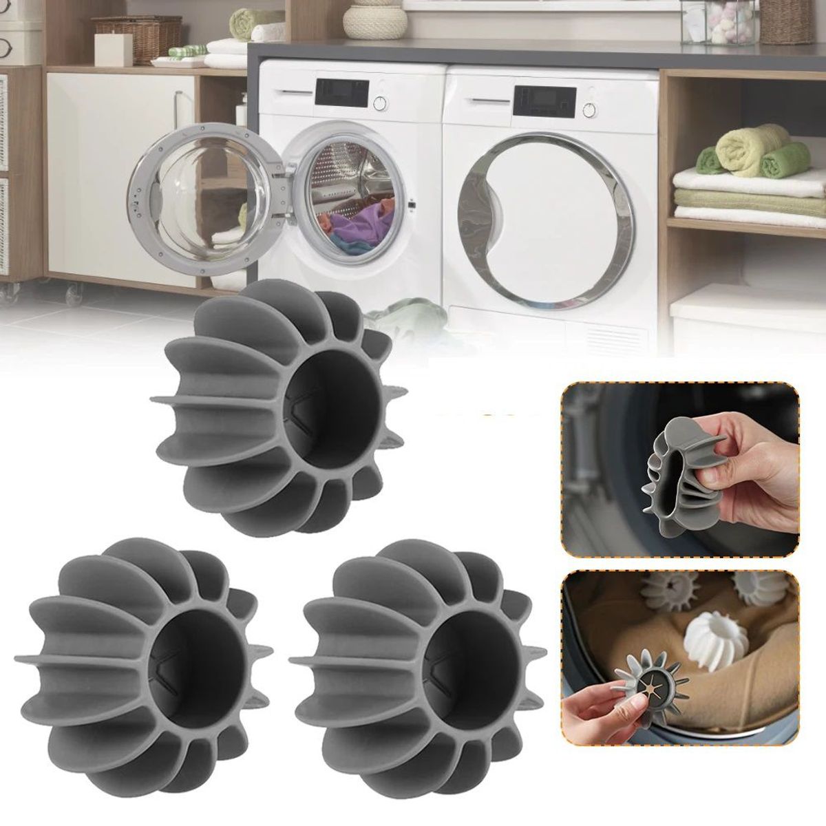 GENERICO - Bolas  Reutilizables Anti Enredo Para Lavadora X6