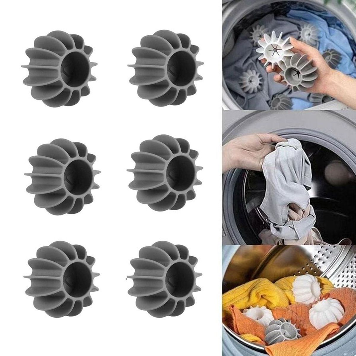 GENERICO - Bolas  Reutilizables Anti Enredo Para Lavadora X6