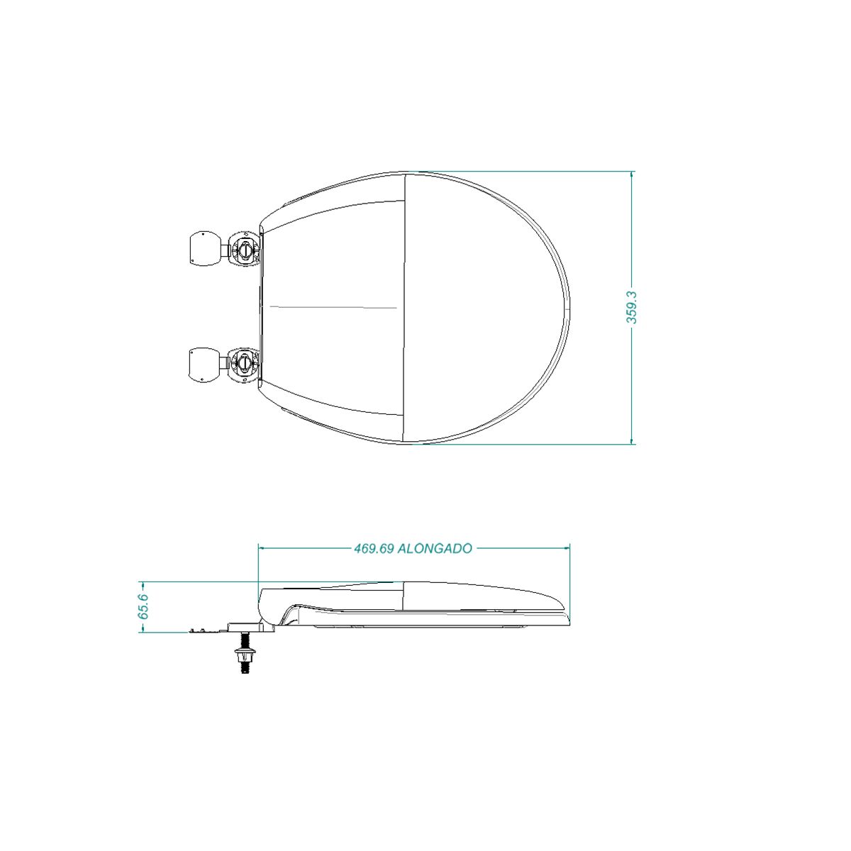 CORONA - Asiento Aero Alongado Blanco