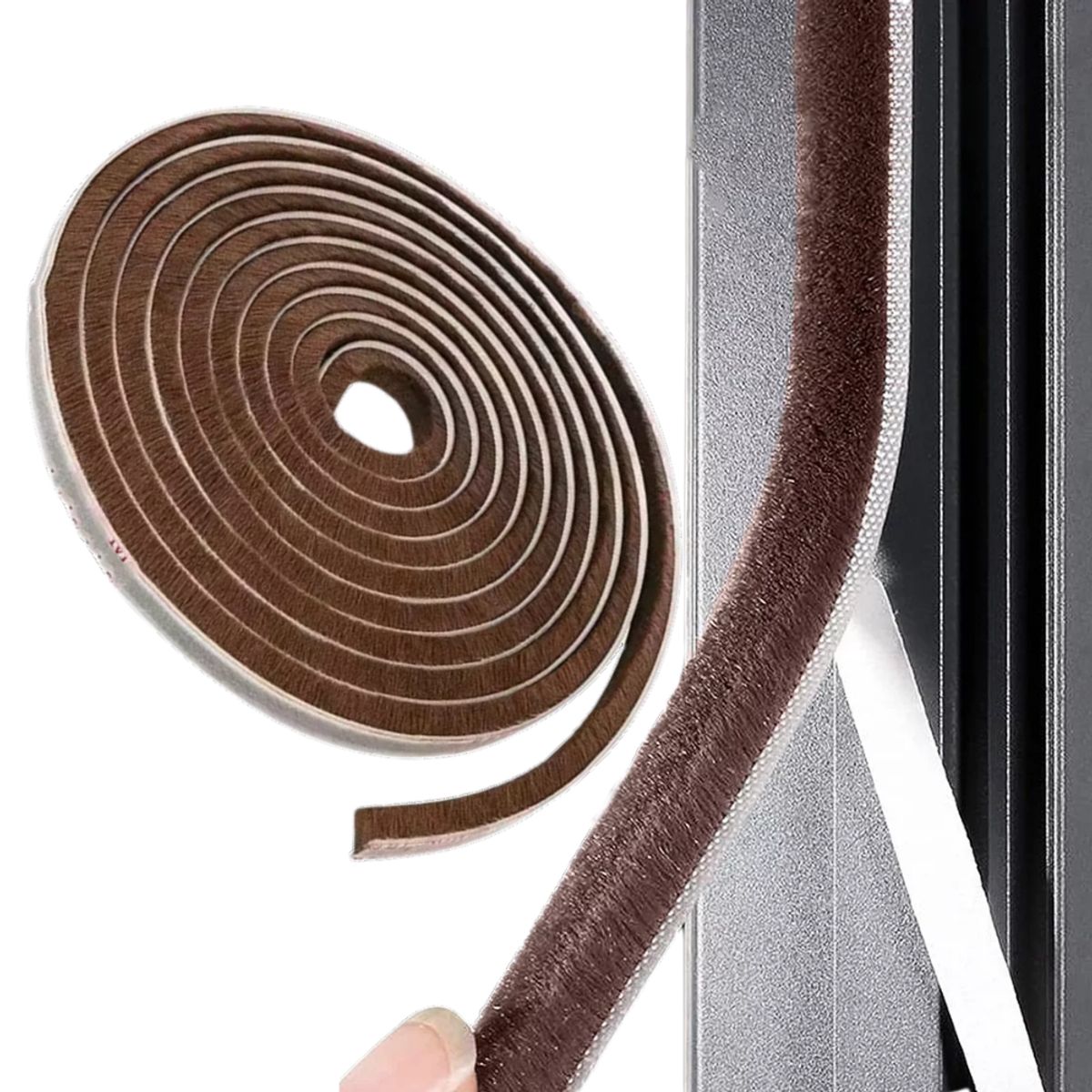 GENERICO - Tira Cinta Adhesiva Repele Ruido Polvo Ventanas Puertas Marron
